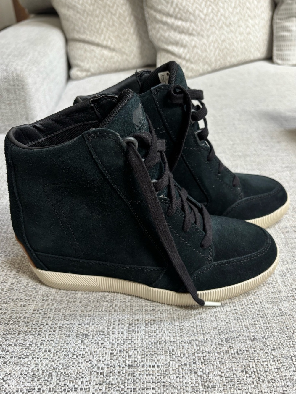 Sorel Out 'N About™ Wedge II Boot, Black/Sea Salt, Size 7 M